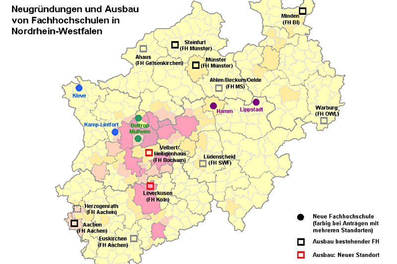 Landkarte NRW